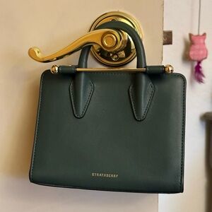 Strathberry Nano Tote Bottle Green/Gold